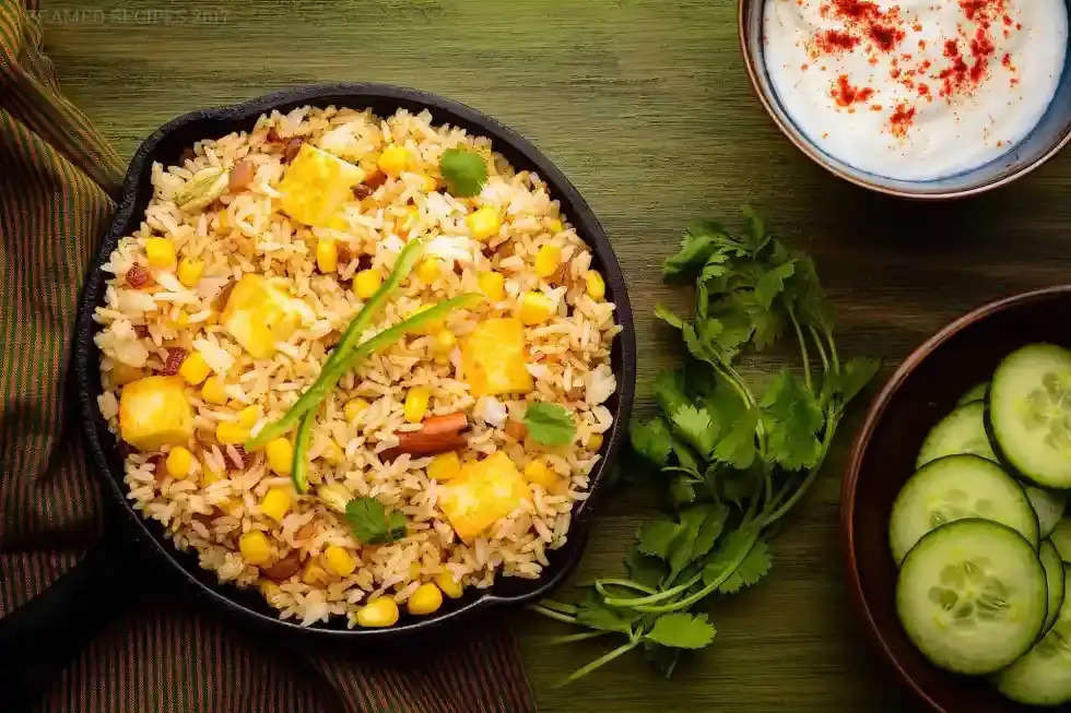 Corn Paneer Pulao Recipe